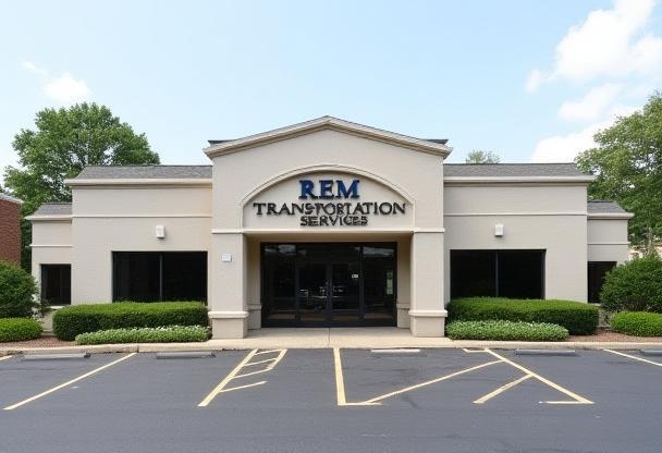 Exterior view of the REM Transportation Services office building.