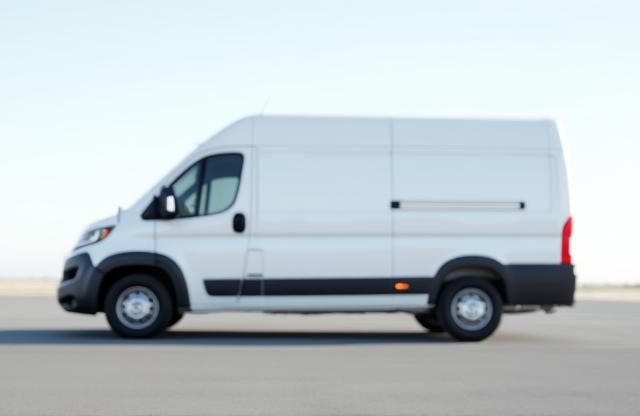 Exterior view of a clean passenger van.
